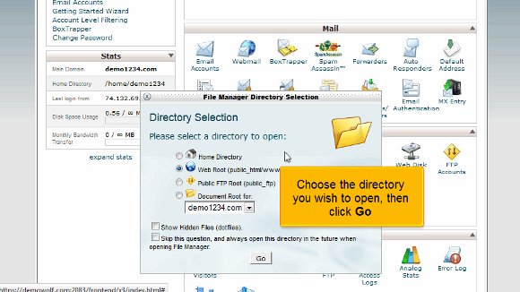 cPanel file Manager